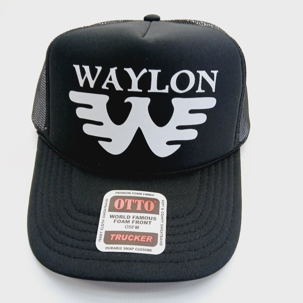 Waylon Print On Black Otto Foam Trucker Snapback Hat